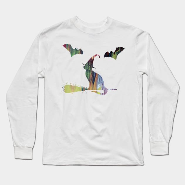 Witch cat Long Sleeve T-Shirt by TheJollyMarten